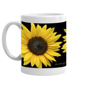 Sunflowers on Black Mug