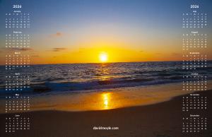 SoCal Beach Sunset Poster Calendar