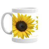 Sunflowers on White Mug