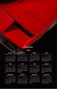 Red 80s Sportscar Poter Calendar