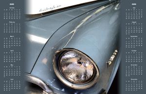 Blue 1950s Classic Car Poster Calendar