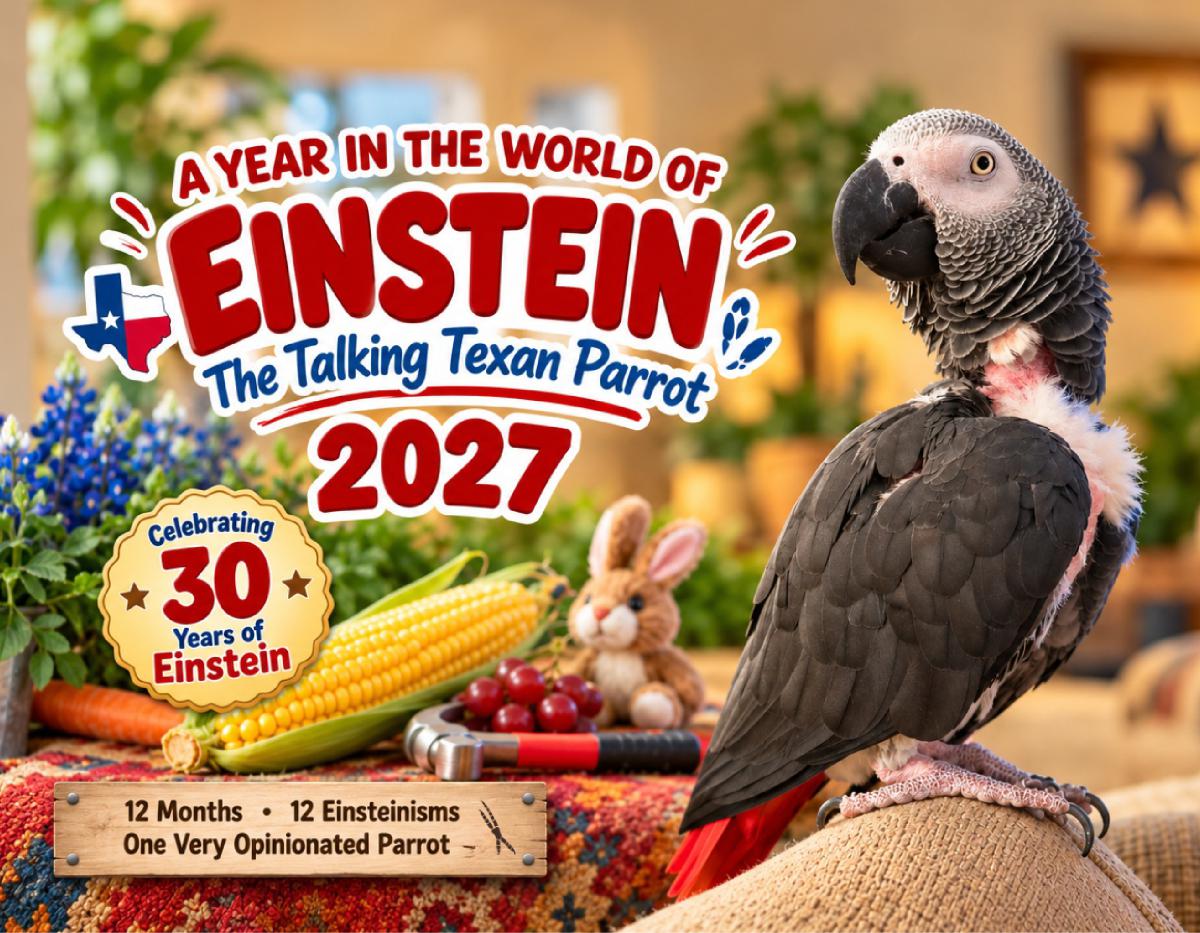 Einstein Parrot 2027 Wall Calendar
