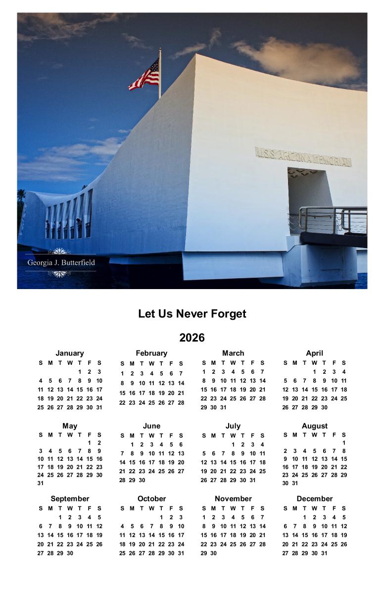 Let Us Never Forget Commemorative Poster Calendar