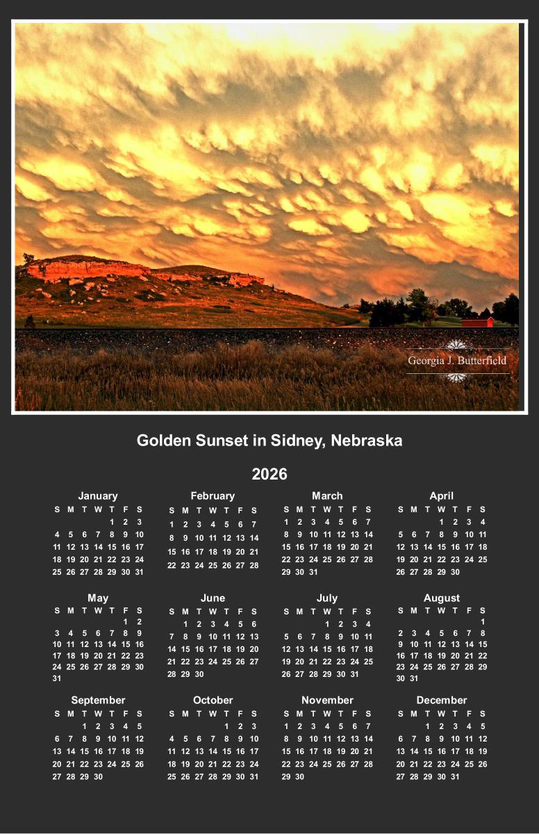 Golden Sunset Poster Calendar