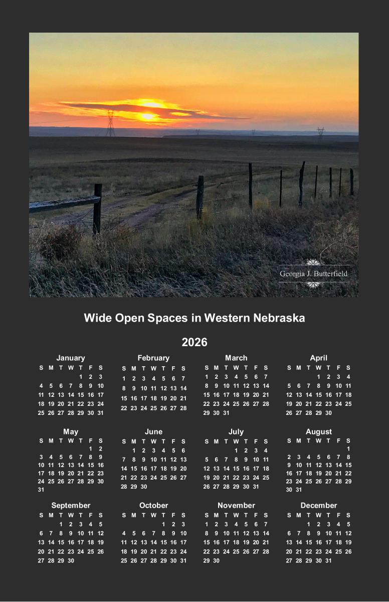 Wide Open Spaces Western Nebraska Poster Calendar