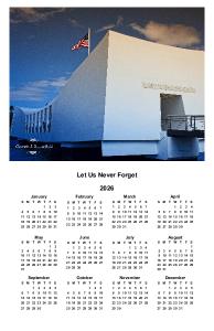 Let Us Never Forget Commemorative Poster Calendar