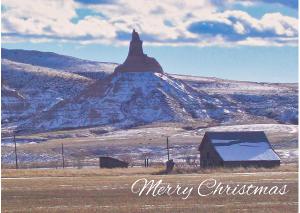 Merry Christmas Snowy Chimney Rock Card