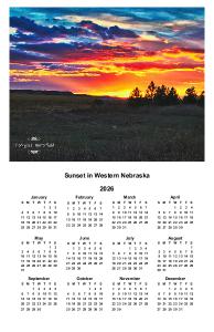 Sunset in Western Nebraska Poster Calendar