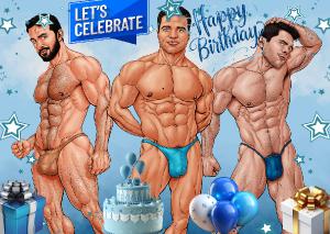 CLX Greeting Card Birthday Models Trio 2 SFW