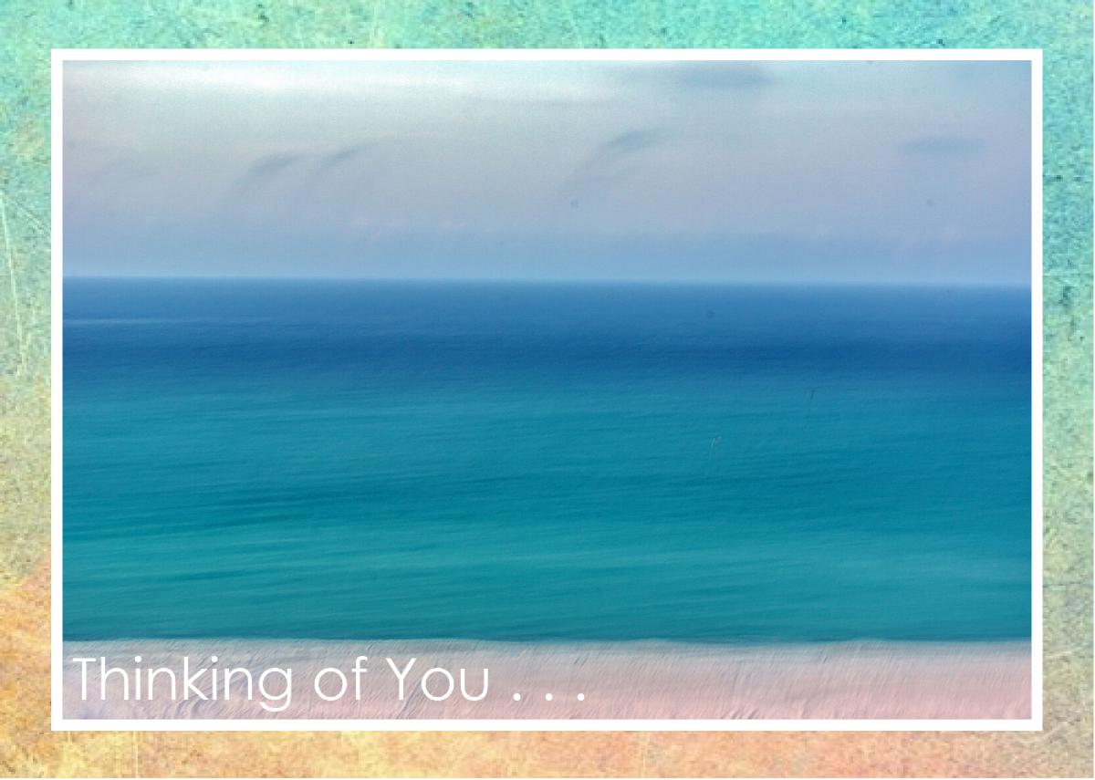 Artistic Calming Rendering of Beach and Ocean Card