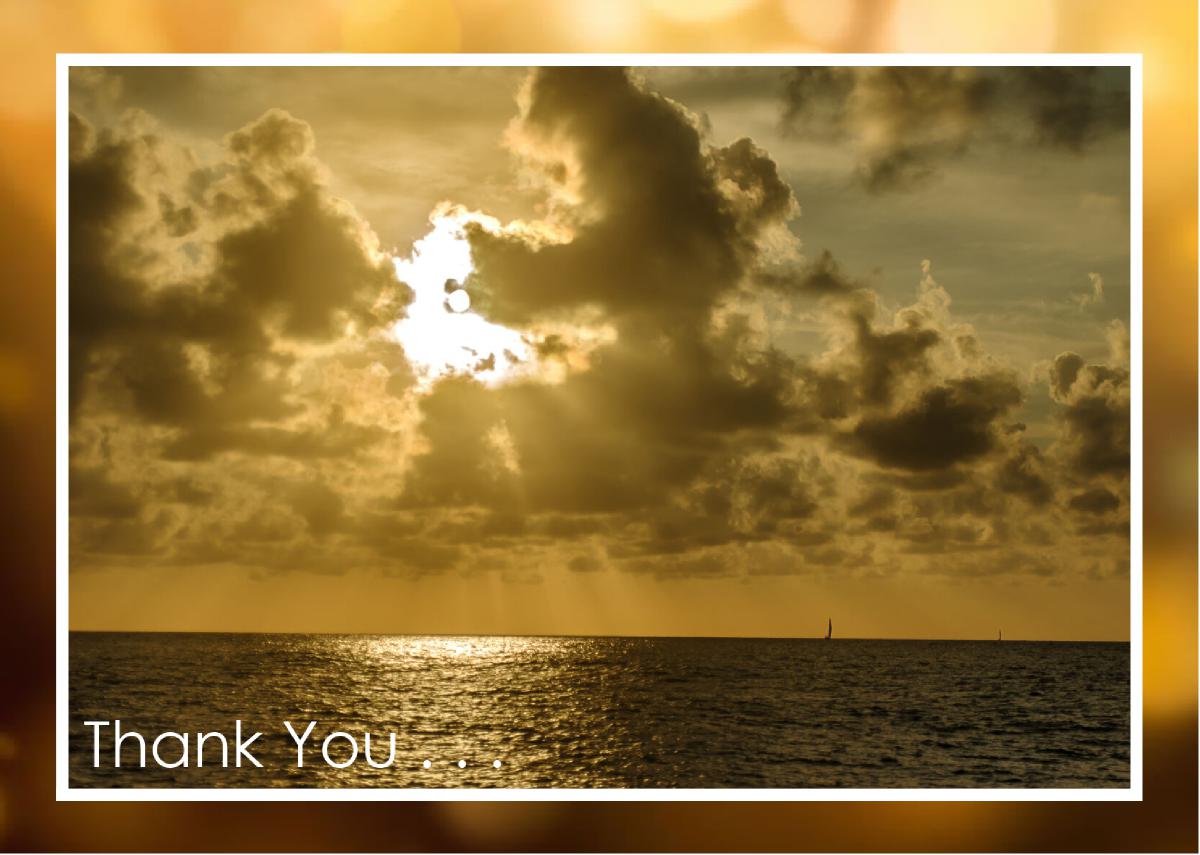 Golden Reflection on Ocean Card