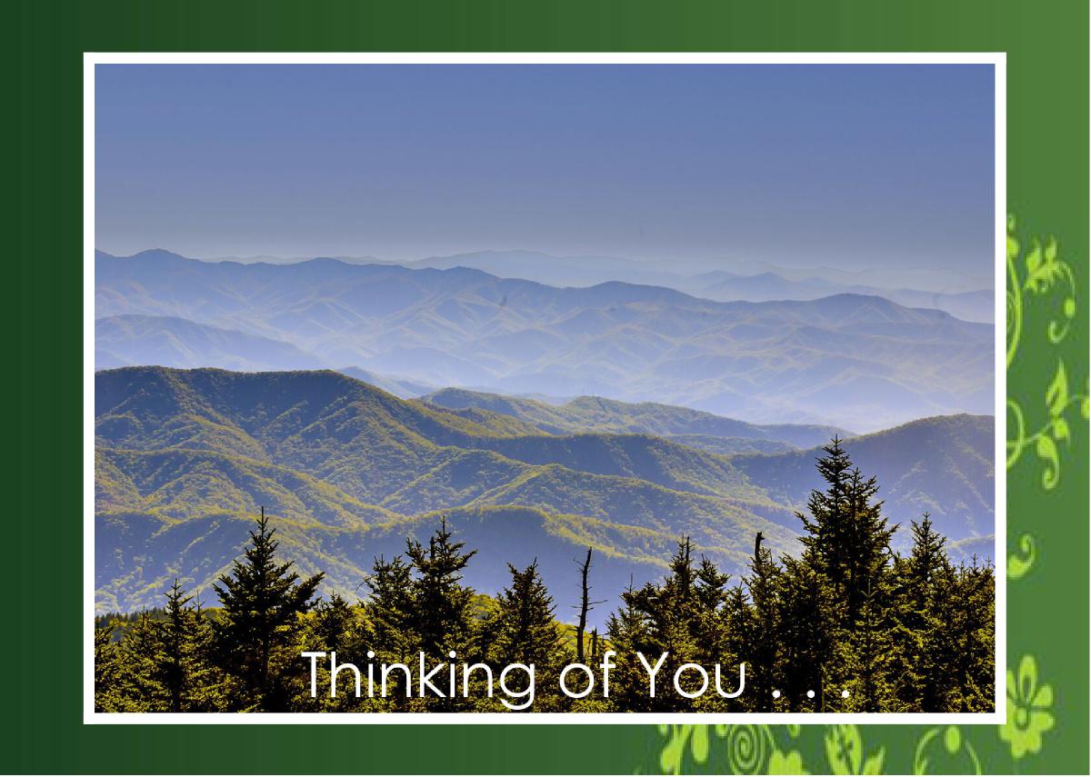 Northern view of Smoky Mountains from Kuwohi Card