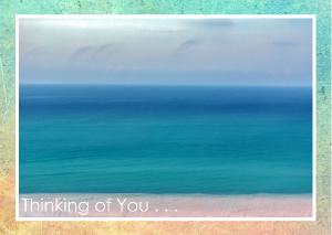 Artistic Calming Rendering of Beach and Ocean Card