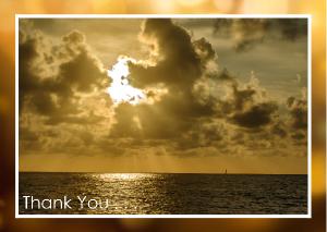 Golden Reflection on Ocean Card