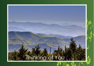 Northern view of Smoky Mountains from Kuwohi Card