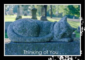 Feline Sculpture Elmwood Cemetery Card