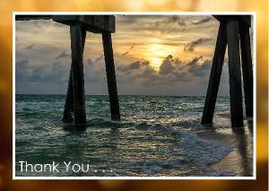 Splash Of Water Waves Roll In Sunset View Card