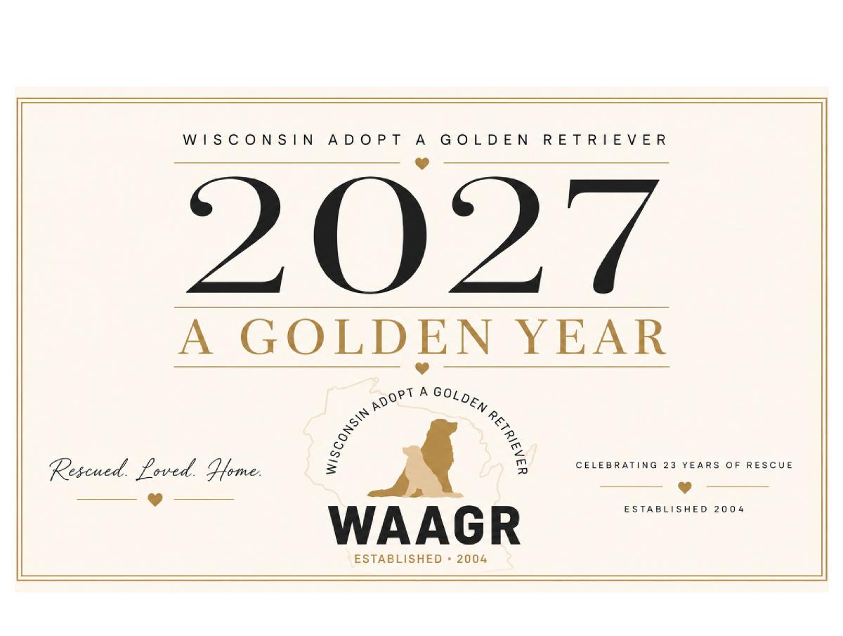 Wisconsin Adopt a Golden Retriever 2027 Calendar