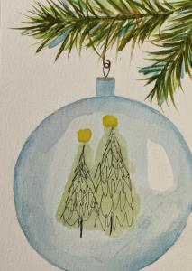 Blank Watercolor Christmas Ornament